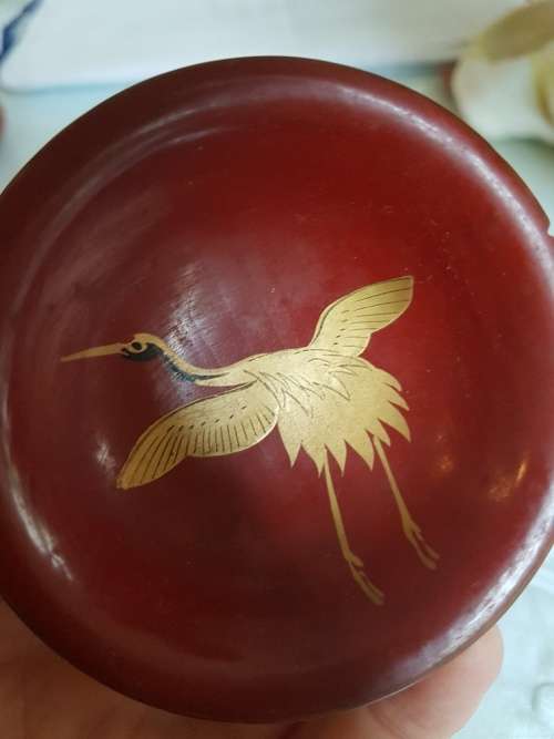 9 Vintage Japanese Sake Laquer and Wood Cups