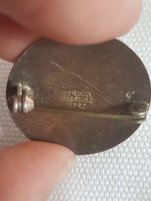 Nowegian Sterling Silver Guilloche Enamel & Rose Earrings with Matching Brooch Finn Jensen Opro