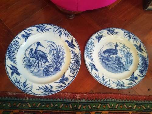 Circ 1850`s JRB Cyprus Ironstone Dinner and Side Plate , Bird Motif