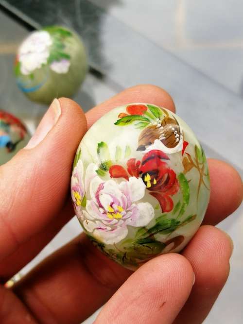 Hand Painted Marble Egg Shaped Decorative Eggs