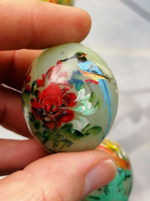 Hand Painted Marble Egg Shaped Decorative Eggs