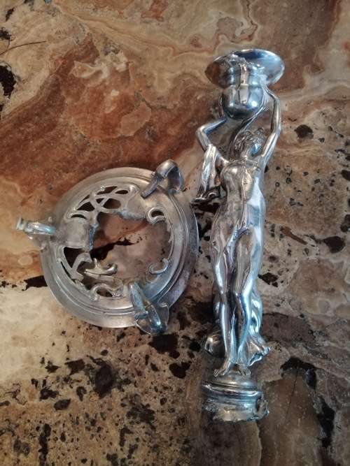 Reserved for Roblance WMF Art Nouveau Candle Stick : for Repair