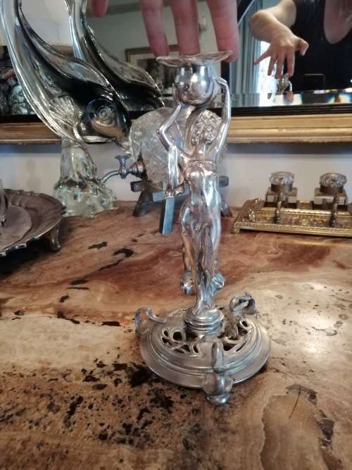 Reserved for Roblance WMF Art Nouveau Candle Stick : for Repair