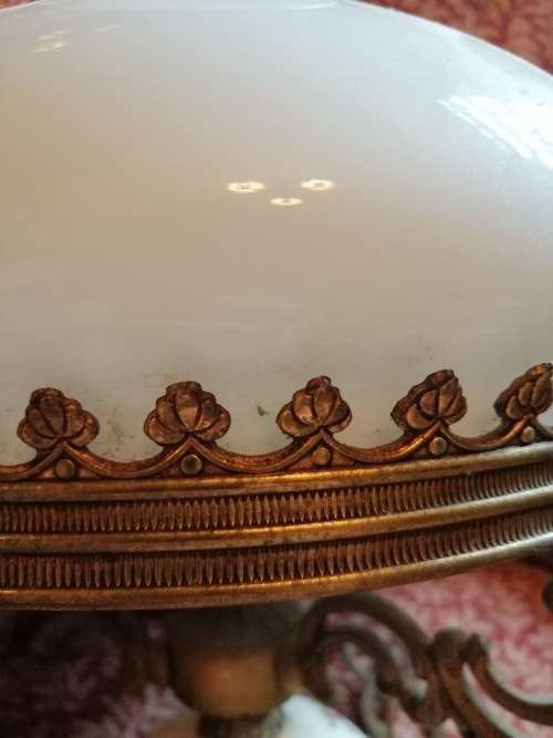 For Eurica Only Vintage Brass and Glass Ceiling Light, Lovely detail