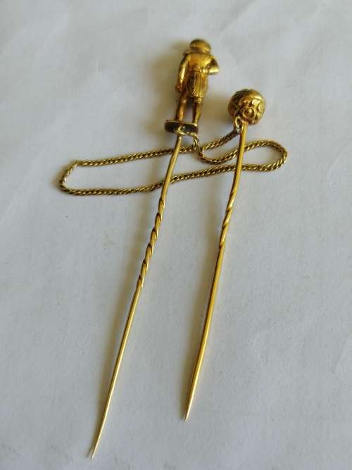 Napoloen collector ! Outstanding 18ct Yellow Gold Jabot Pin with the Figure of Napoleon