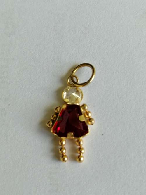 9CT Gold Italian Pendant ball bearing bead figure