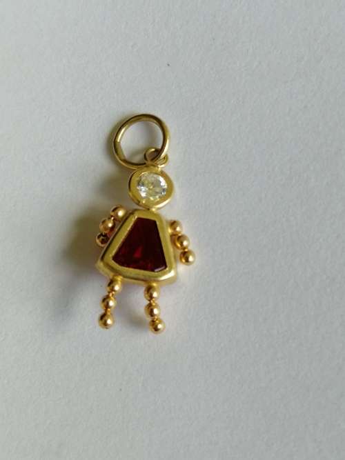 9CT Gold Italian Pendant ball bearing bead figure