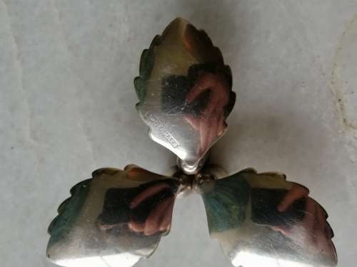 A Pair of Danish Silver Plated 3 Candle Leaf Shaped Candle Holder