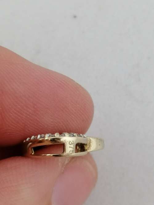 9k Yellow Gold Heart Shaped Pendant Inset with Cubic Zirconia