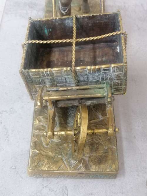 Beautifully Detailed French Ormolu Gilt Bronze Figure of a Farmer and Wheelbarrow