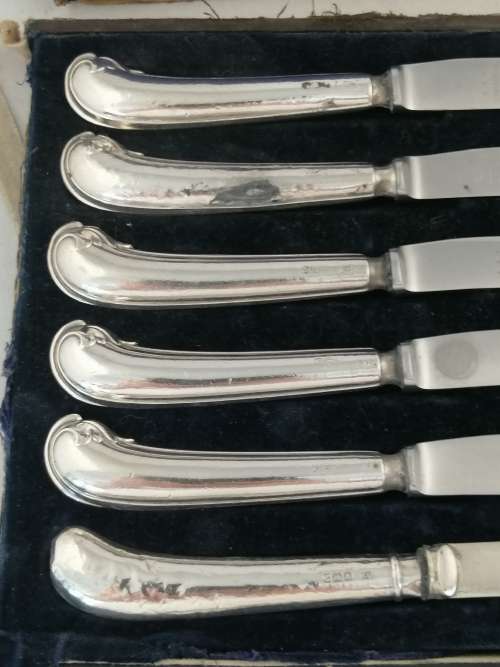 Yates Brothers Sheffield Silver Butter Knives with Stainless steel Blades