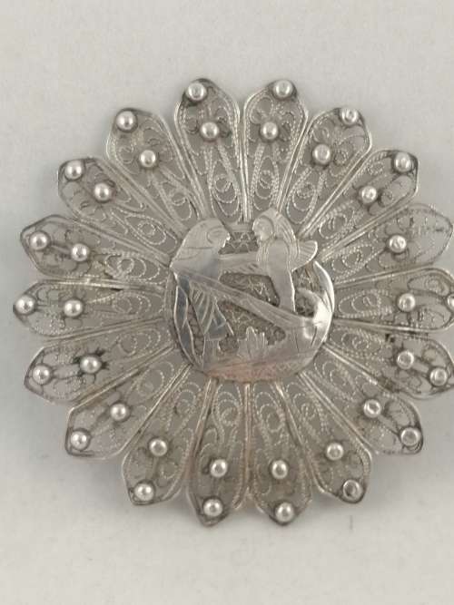 Egyptain Silver Filigree Brooch
