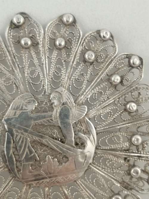 Egyptain Silver Filigree Brooch