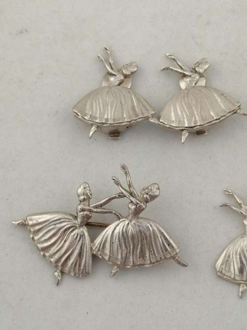 Candida Silver Ballerina Pendant, Brooch and Earring Set
