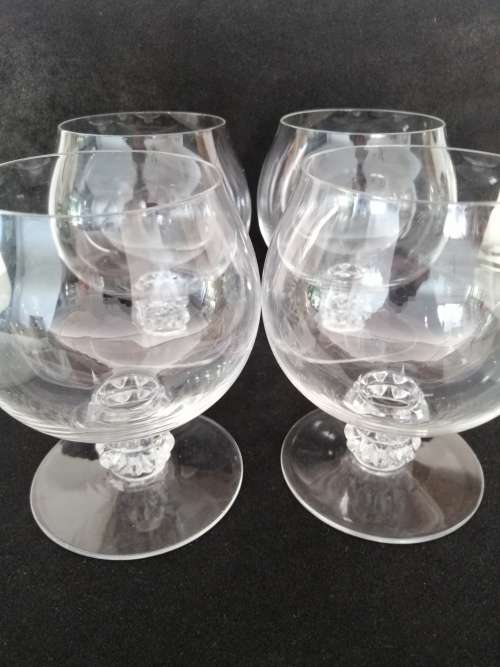 4 Lalique Alger Brandy Sniffer Glasses