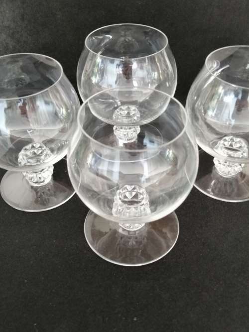4 Lalique Alger Brandy Sniffer Glasses