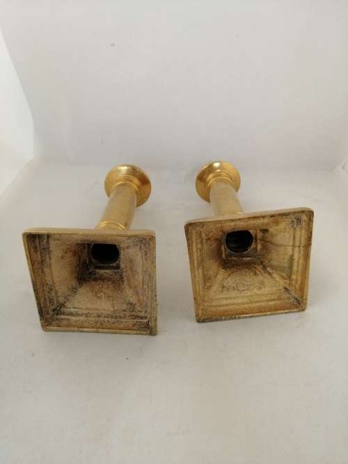 A Pair of Brass Candle Stick Holders