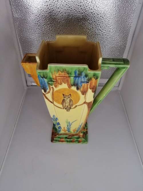 A RARE FIND !!!! WADE HEATH CASTILE 15 ART DECO ANGULAR HAND PAINTED JUG