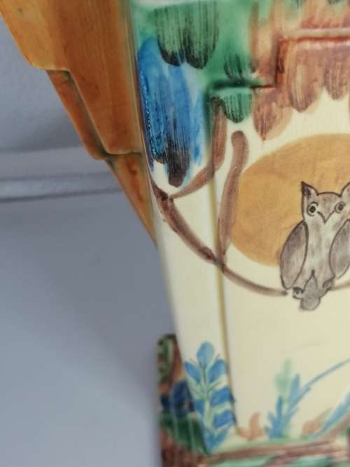 A RARE FIND !!!! WADE HEATH CASTILE 15 ART DECO ANGULAR HAND PAINTED JUG