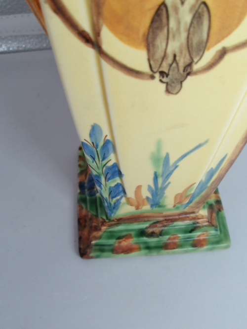 A RARE FIND !!!! WADE HEATH CASTILE 15 ART DECO ANGULAR HAND PAINTED JUG
