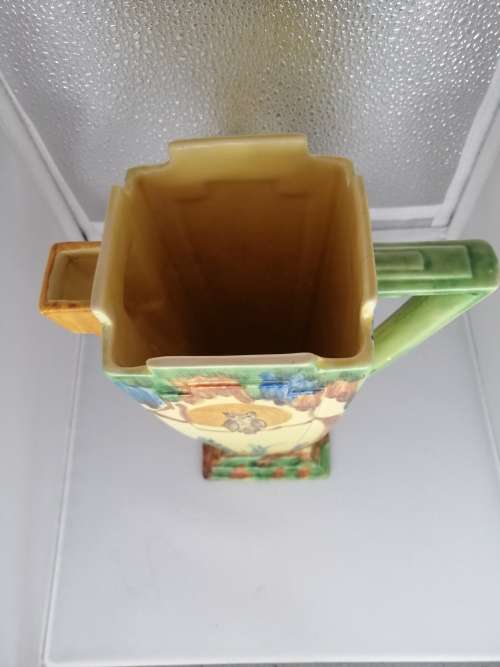 A RARE FIND !!!! WADE HEATH CASTILE 15 ART DECO ANGULAR HAND PAINTED JUG