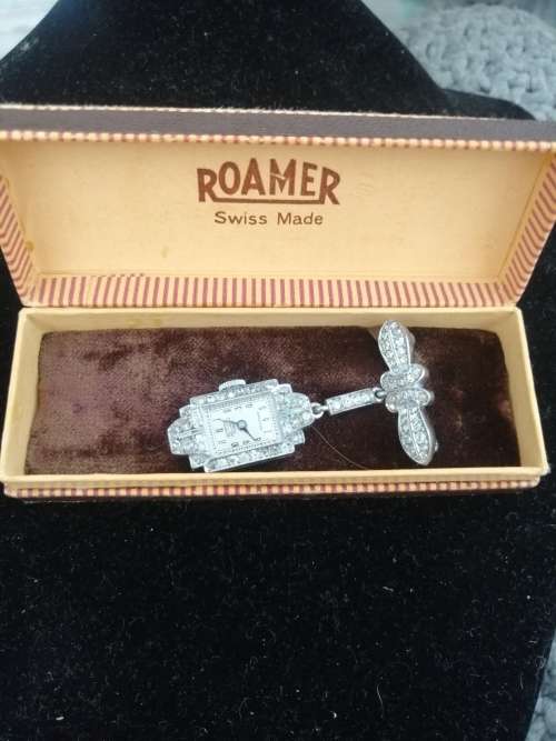 RARE. ROAMER LADIES COCKTAIL WATCH IN THE STYLE OF A NURSES WATCH WITH ORIGINAL BOX