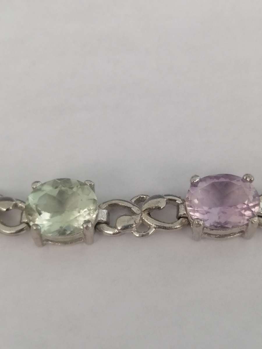 Gorgeous Sterling Silver Bracelet Set with Semi Precious Stones