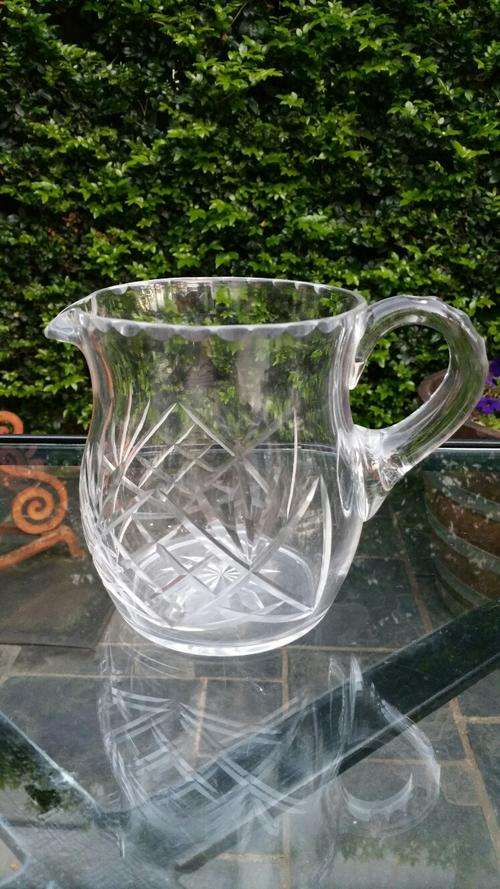 A Large Cut Glass Jug/Water Pitcher