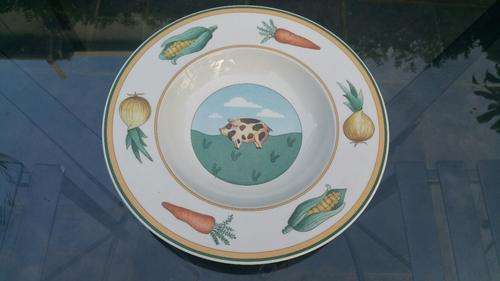 A Villeroy & Boch " A La Ferme Les Animaux" Pattern Soup/Breakfast Bowl Pig