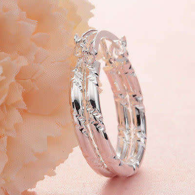 Stunning 925 Sterling Silver Hoop Earrings