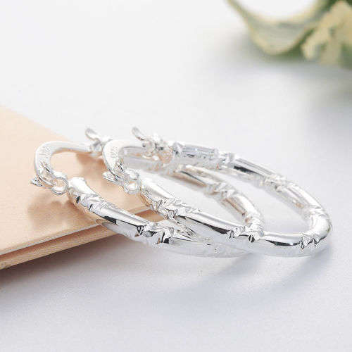Stunning 925 Sterling Silver Hoop Earrings
