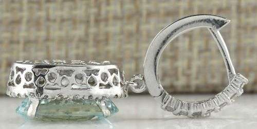 925 Silver Aquamarine Dangle Drop Earrings