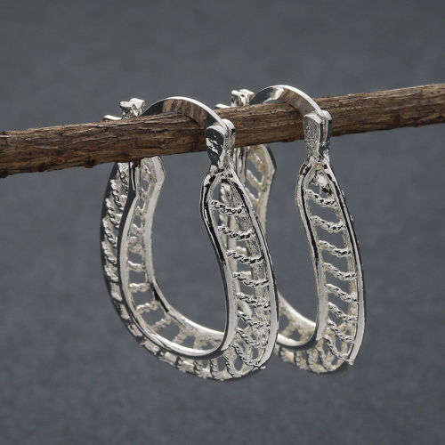 925 Sterling Silver Hoop Woman's Earings