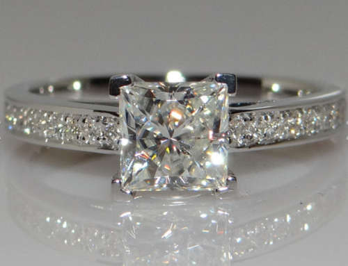HANDMADE PRINCESS CUT 1CT CUBIC CERCONIA SILVER FILLED ENGAGEMENT RING