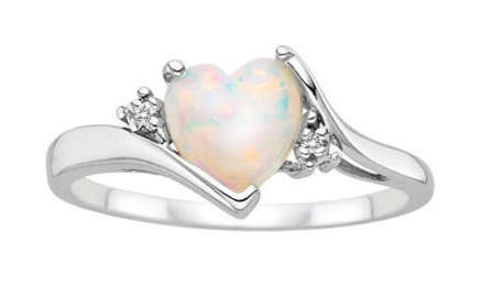 Beautiful 2Ct Fire Opal 925 Silver Heart Ring Size 8