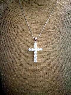 925 STERLING SILVER LARGE BEDAZZLED CROSS