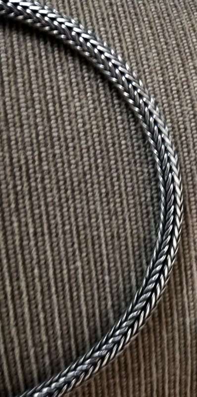 925 OXIDISED STERLING SILVER CHAIN WITH BLOCK ENDS