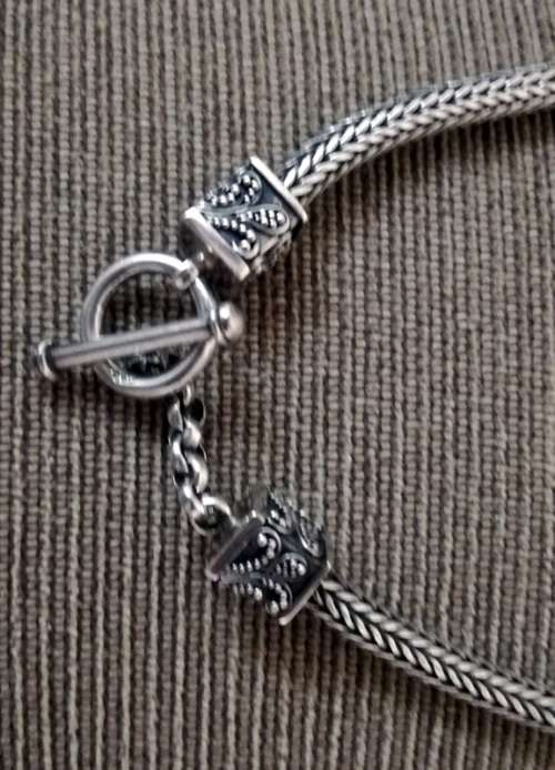 925 OXIDISED STERLING SILVER CHAIN WITH BLOCK ENDS