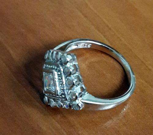 925 STERLING SILVER DRESS RING WITH CUBIC ZIRCONIAS