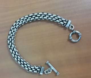 925 STERLING SILVER BRACELET TRIPLE STRAND INTERLINKED