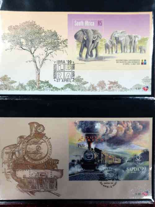 Later RSA covers x 85 in Ideal album - fresh ! incl R20 fish eagle, scarcer first day sheets etc