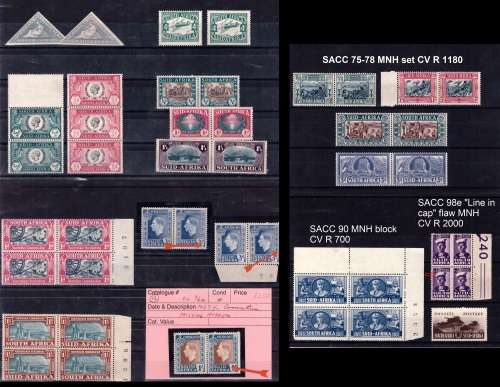 Union Mint / MNH selection CV R 4000+ incl some flaws and varieties