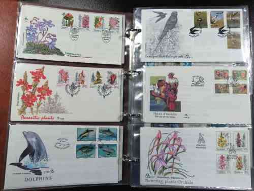 TBVC FRESH Last issues Covers x 108 - All the dogs, cats, Doves , Trains etc in nice 3 leaf album