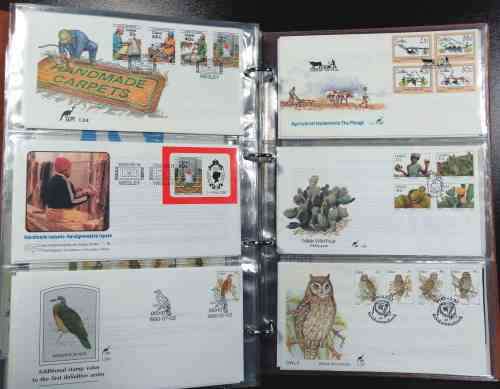 TBVC FRESH Last issues Covers x 108 - All the dogs, cats, Doves , Trains etc in nice 3 leaf album