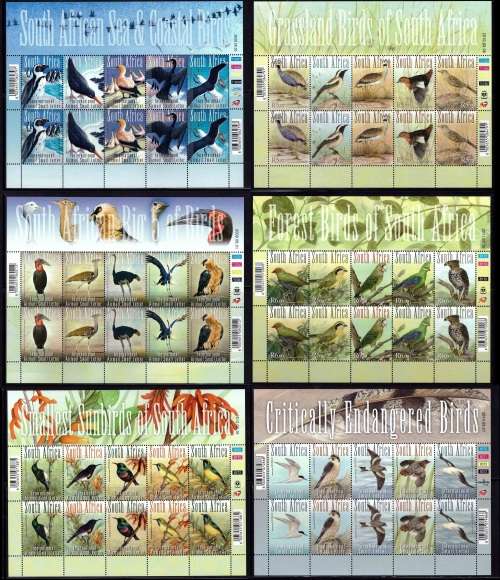 Later RSA Birds MNH full sheetlets various issues x 6 - Nice !