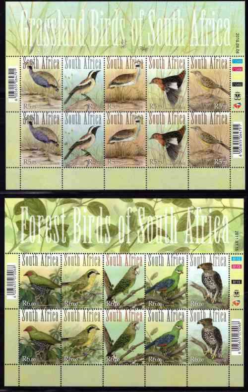 Later RSA Birds MNH full sheetlets various issues x 6 - Nice !