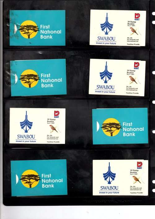 NAMIBIA BOOKLETS,MINI SHEETS IN A FILE CV R 2260.00 ( FRESH).