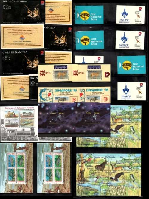 NAMIBIA BOOKLETS,MINI SHEETS IN A FILE CV R 2260.00 ( FRESH).