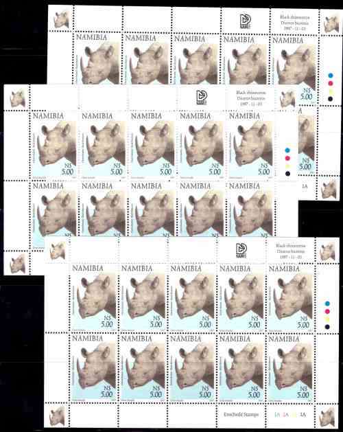 Namibia 1997 Fauna & Flora selection of 7 full sheets MNH - incl N$10 value