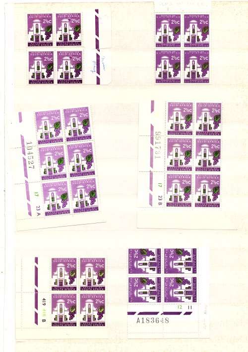 SELECTION OF UNION ,REPUBLIC OF SOUTH AFRICA 195O`S CONTROL BLOCKS (GOOD CV)